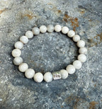 Bodhi Armband - Witte agaat 8mm