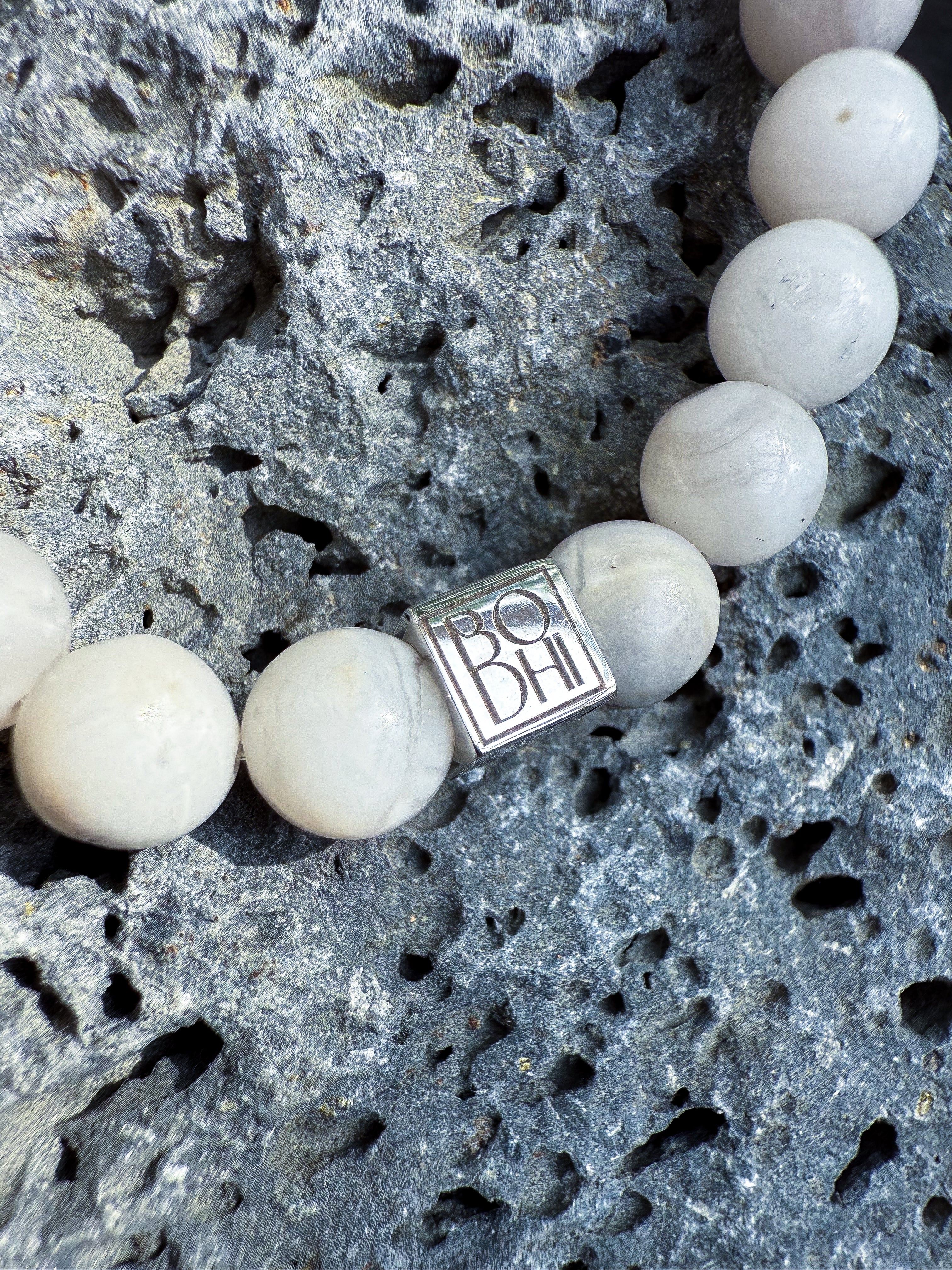 Bodhi Armband - Witte agaat 8mm