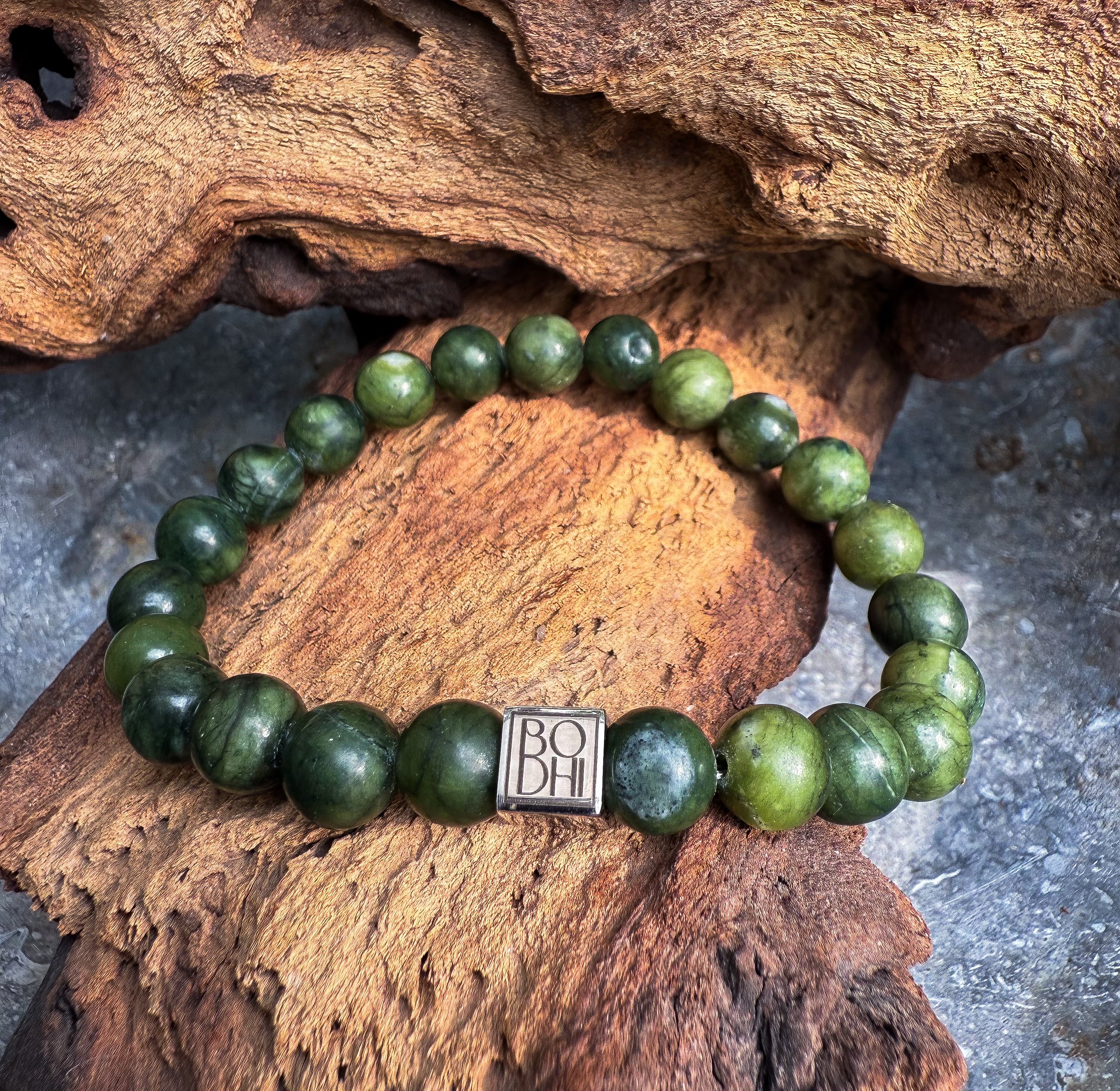 Bodhi Armband - Groene zuidelijke jade 8mm