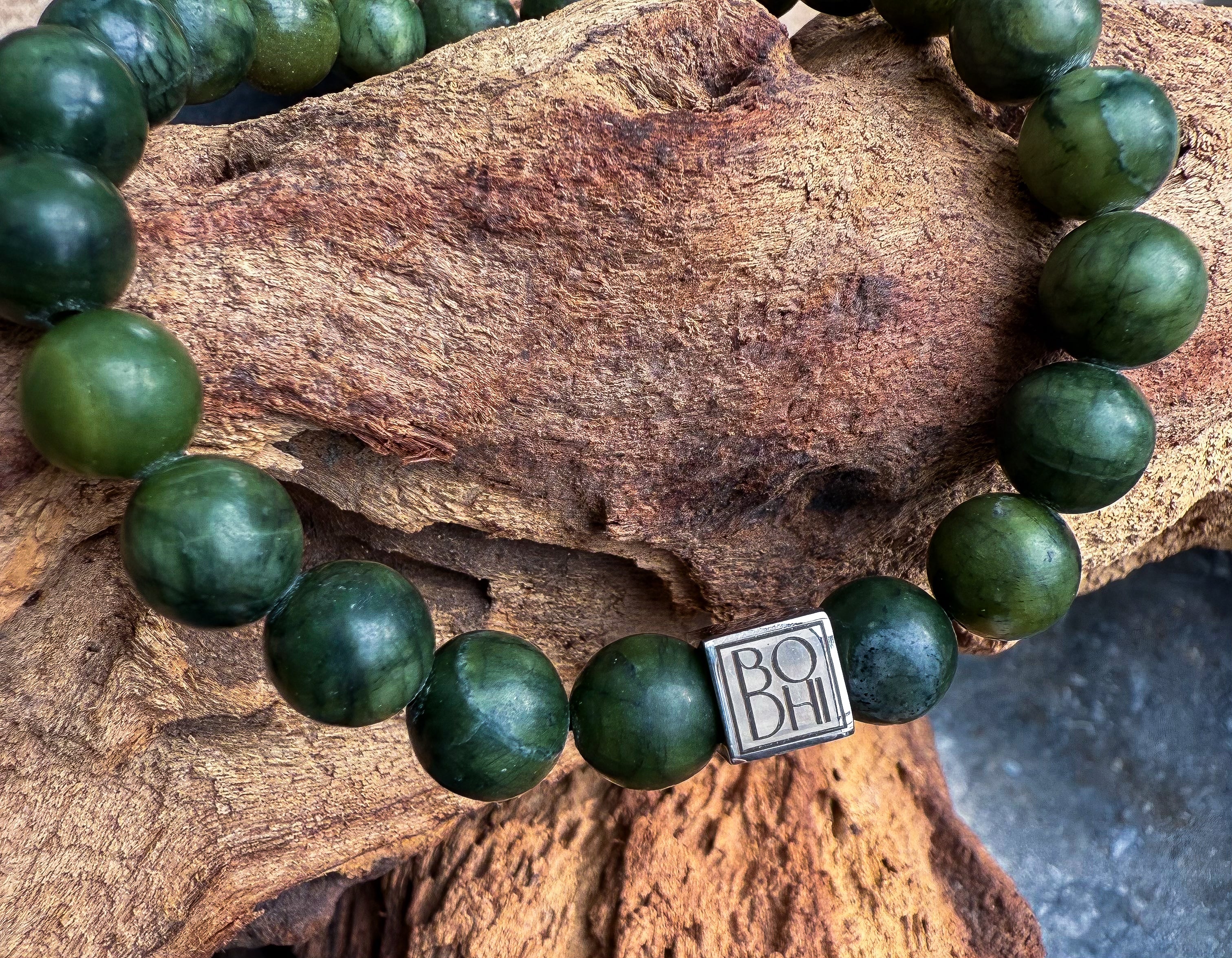 Bodhi Armband - Groene zuidelijke jade 8mm