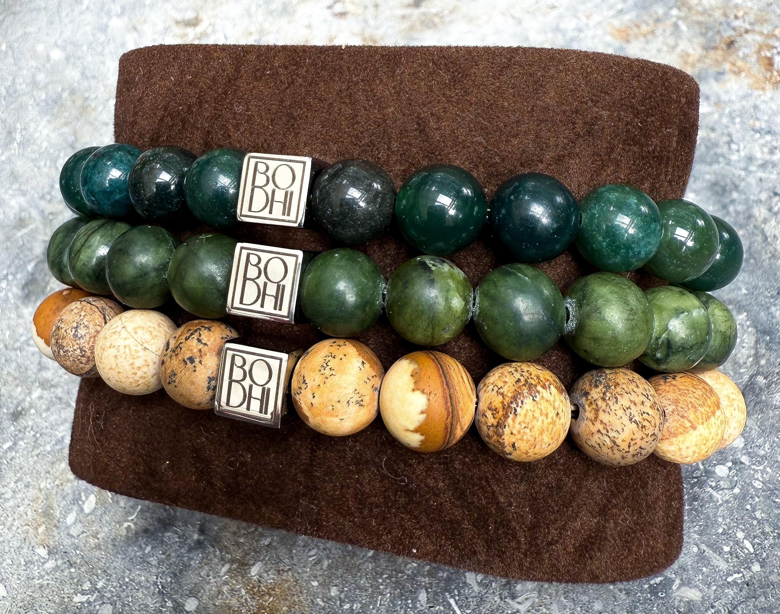 Bodhi Armband - Groene zuidelijke jade 8mm