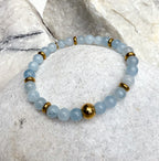 Bodhi Armband Dames - Blauwe aquamarin 6mm