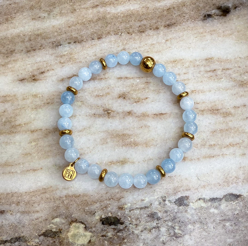 Bodhi Armband Dames - Blauwe aquamarin 6mm