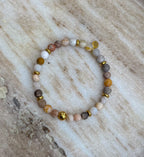 Bodhi Armband dames - Frosted bamboebladagaat 6mm