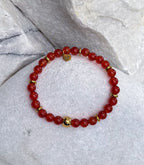 Bodhi Armband Dames - Donkerrode agaat 6mm