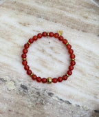 Bodhi Armband Dames - Donkerrode agaat 6mm