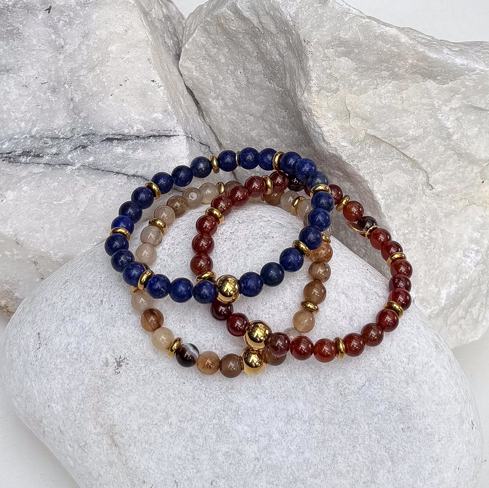 Bodhi Armband Dames - Oranje granaat 6mm