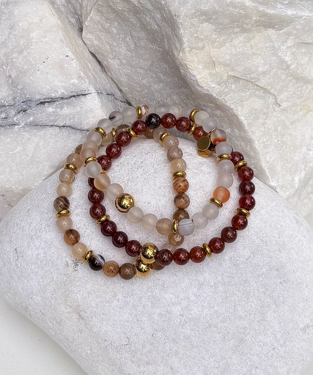 Bodhi Armband Dames - Bruine agaat 6mm