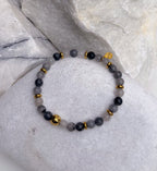 Bodhi Armband Dames - Grijze kwarts 6mm