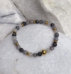 Bodhi Armband Dames - Grijze kwarts 6mm