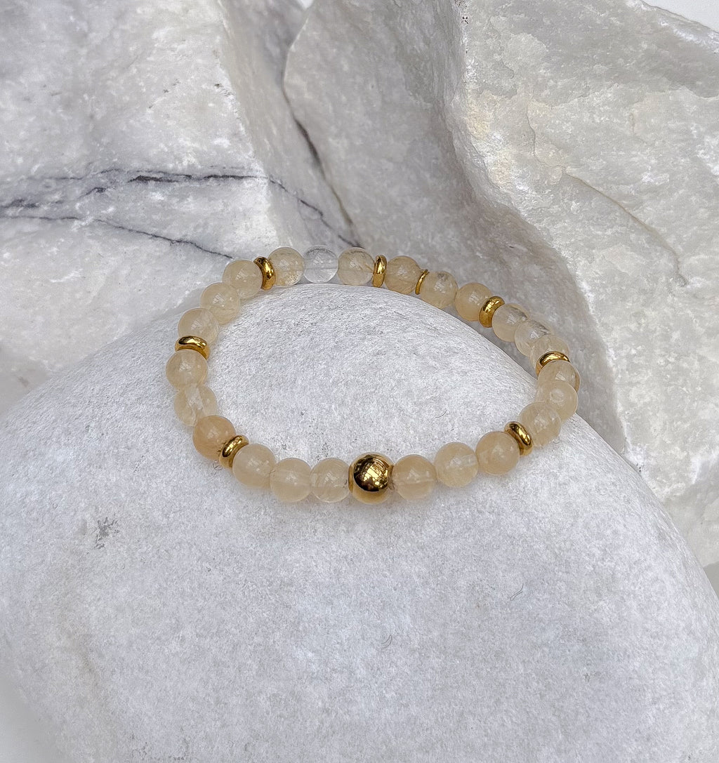 Bodhi Armband Dames - Citroenkwarts 6mm