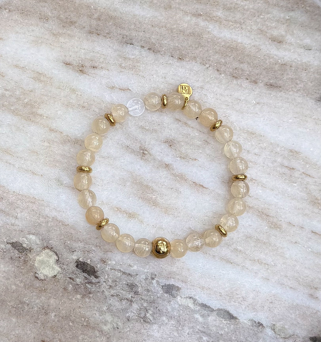 Bodhi Armband Dames - Citroenkwarts 6mm