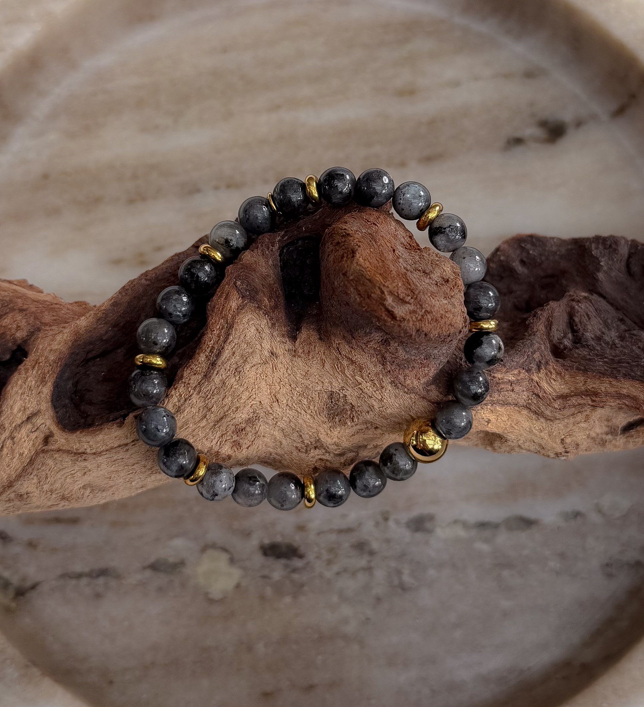 Bodhi Armband Dames - Labradoriet 6mm