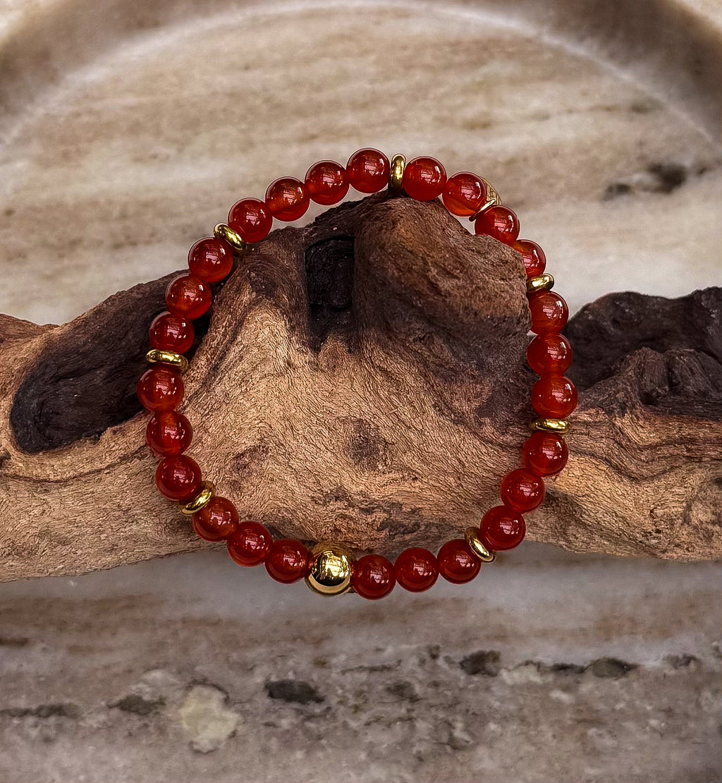 Bodhi Armband Dames - Donkerrode agaat 6mm