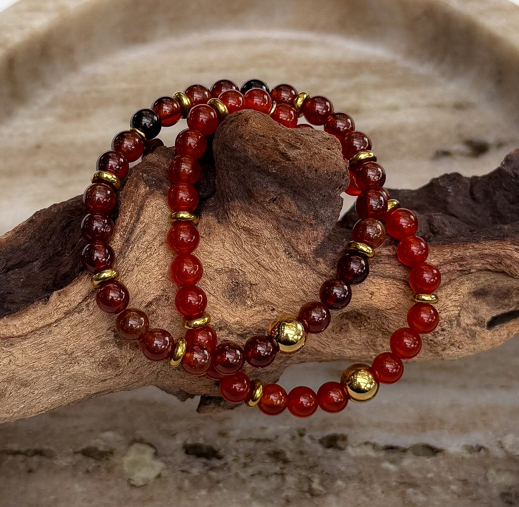 Bodhi Armband Dames - Donkerrode agaat 6mm