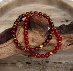 Bodhi Armband Dames - Donkerrode agaat 6mm