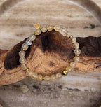 Bodhi Armband Dames - Citroenkwarts 6mm