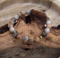 Bodhi Bracelet Women - Frosted Bamboo Leaf Agate 8mm