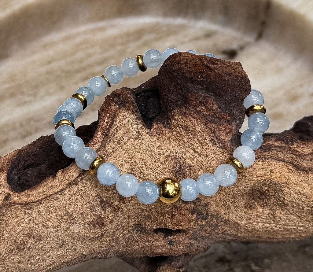 Bodhi Armband Dames - Blauwe aquamarin 6mm